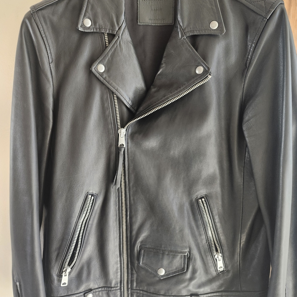 All Saints Black Leather Detail